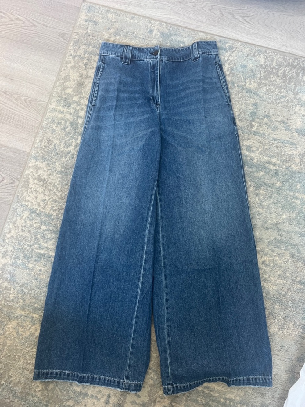 NWT | Saint Art High-Rise Amber Wide Leg Jeans in Medium Blue, Size S